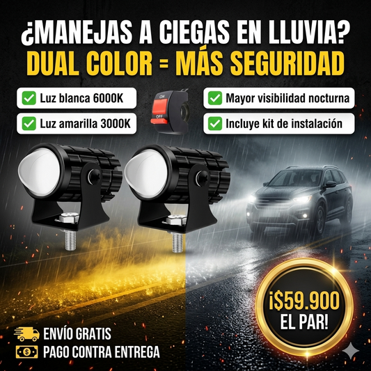 PAR EXPLORADORAS MINI DRIVING DUAL COLOR 8 MIL LMNS